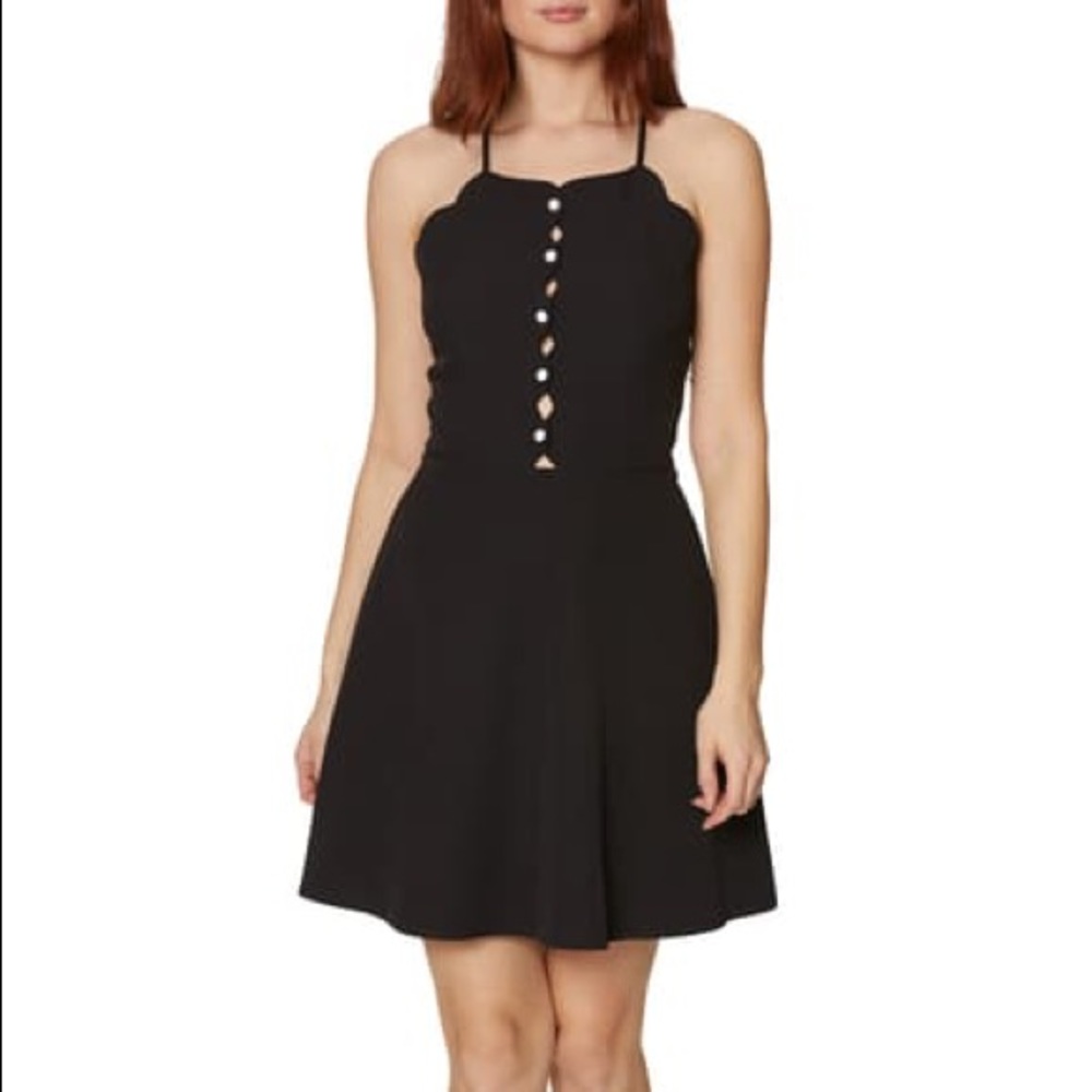 Betsey Johnson Scallop Neck Mini Dress